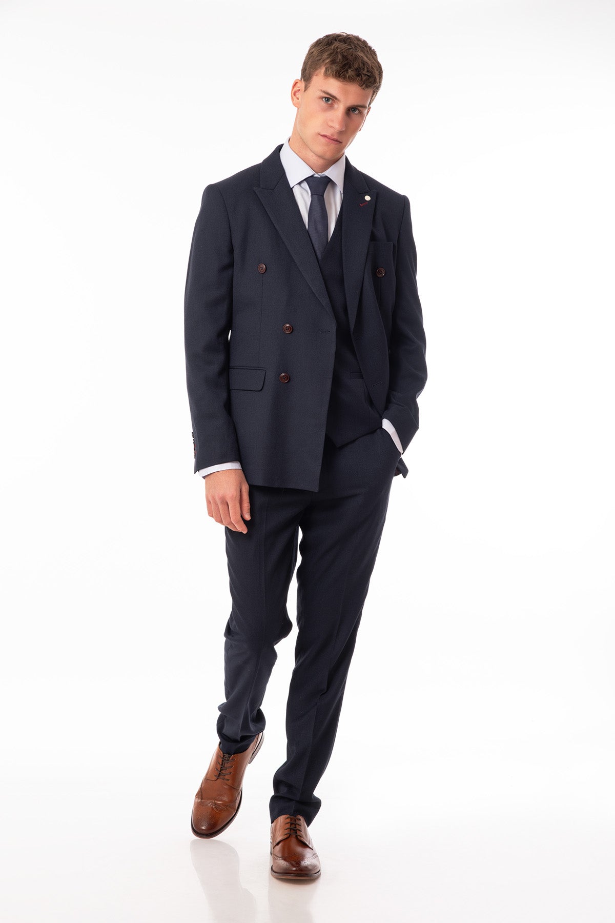 Doodle Three Piece Suit - Navy