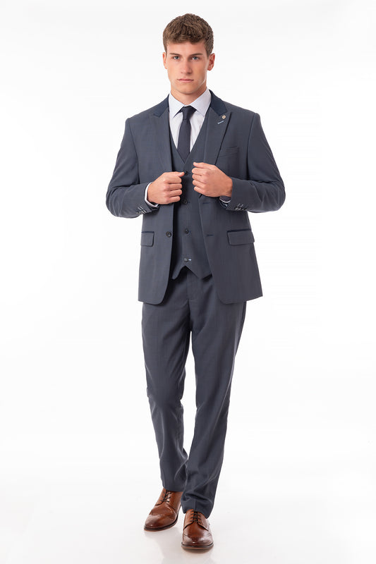 Mack Three Piece Suit - Navy
