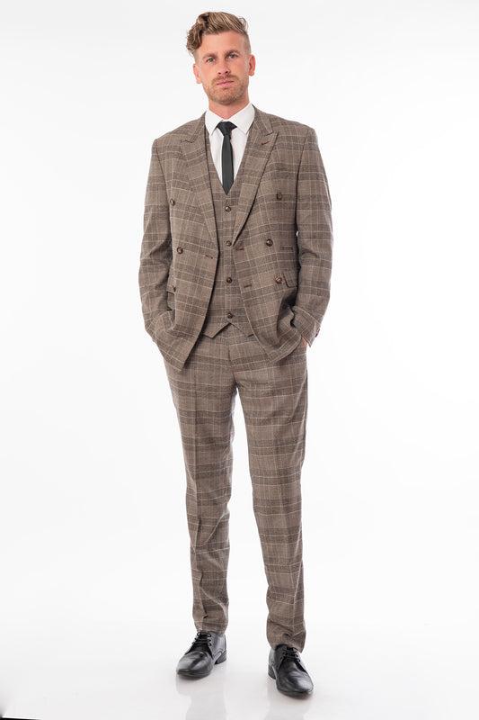 Diza Three Piece Suit - Brown