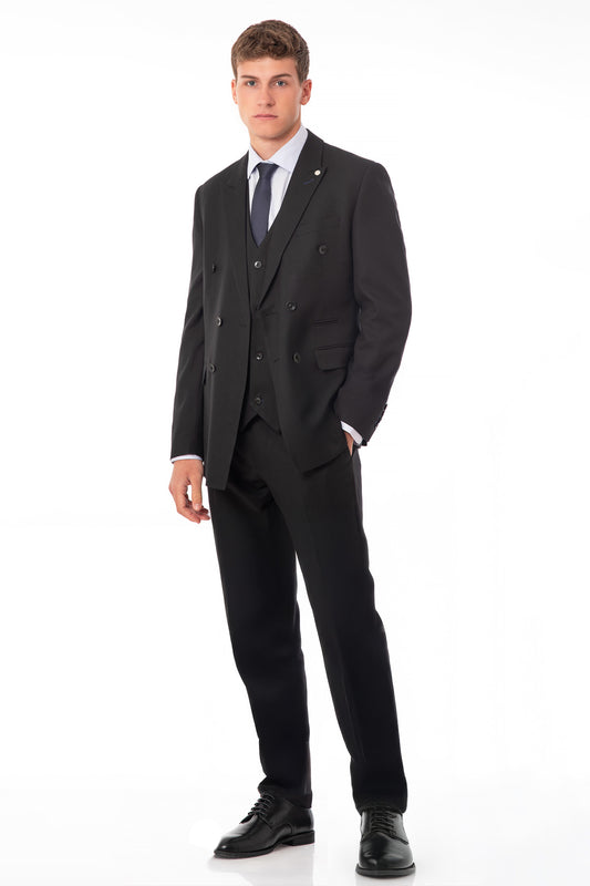 Doodle Three Piece Suit - Black
