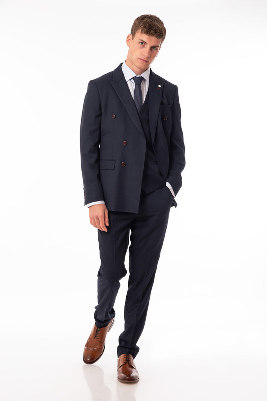 Doodle Three Piece Suit - Navy